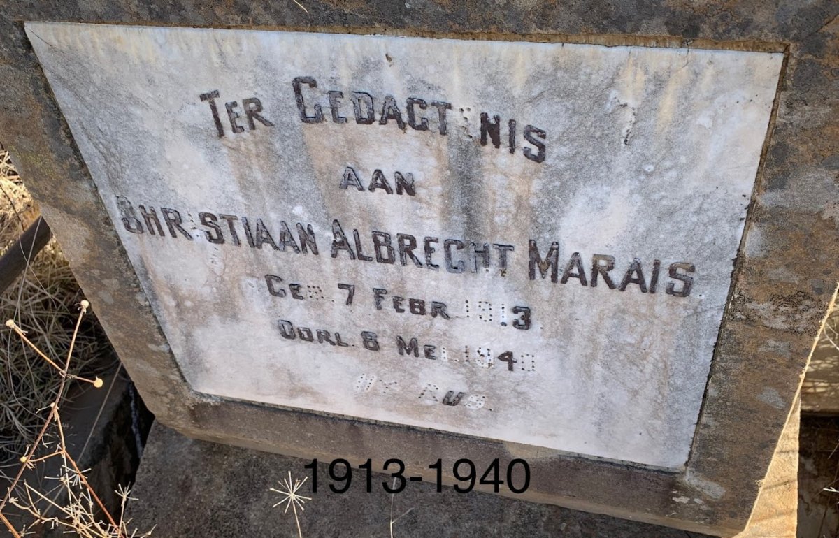 MARAIS Christiaan Albrecht 1913-1940