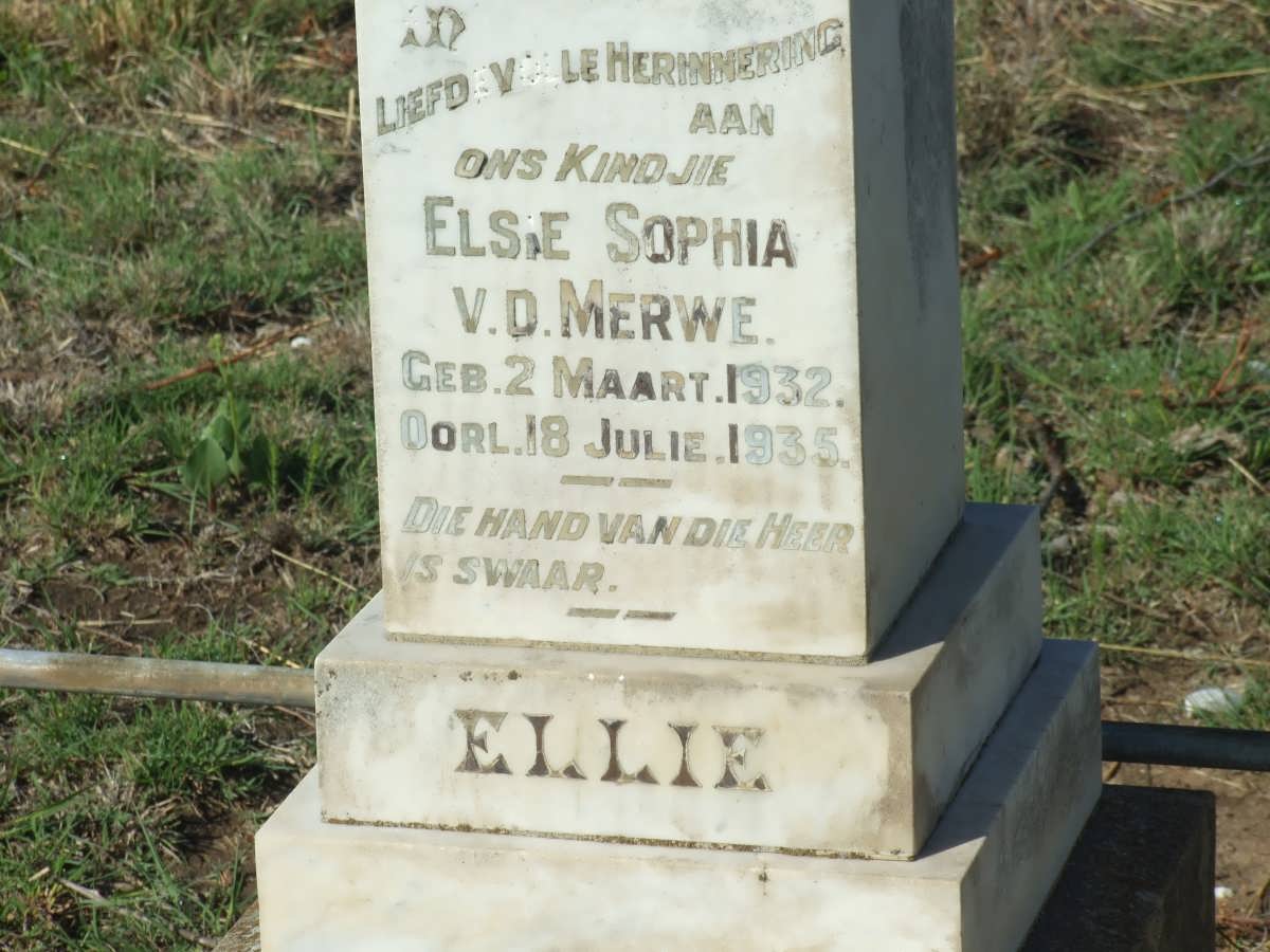 MERWE Elsie Sophia, v.d. 1932-1935 
