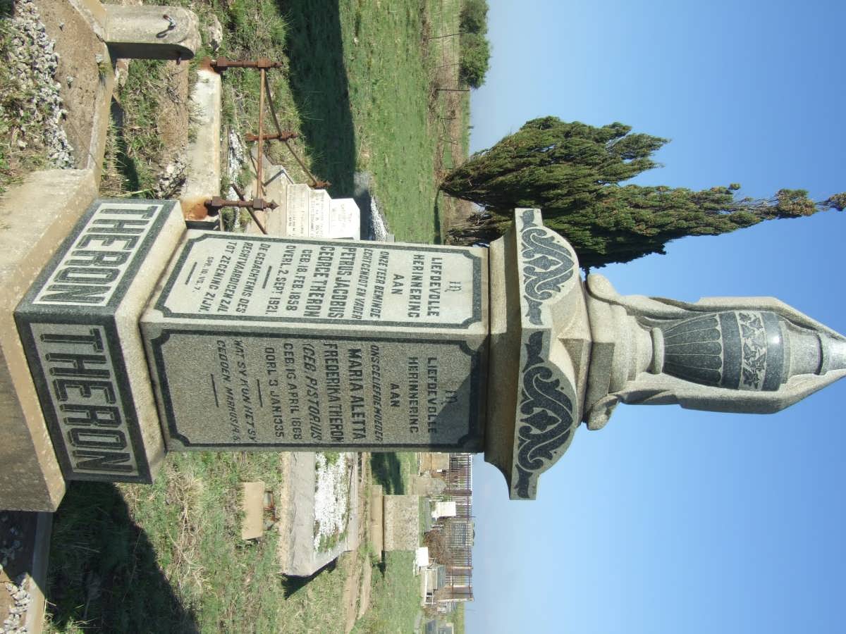 THERON Petrus Jacobus George 1858-1921 &amp; Maria Aletta Frederika PISTORIUS 1868-1935