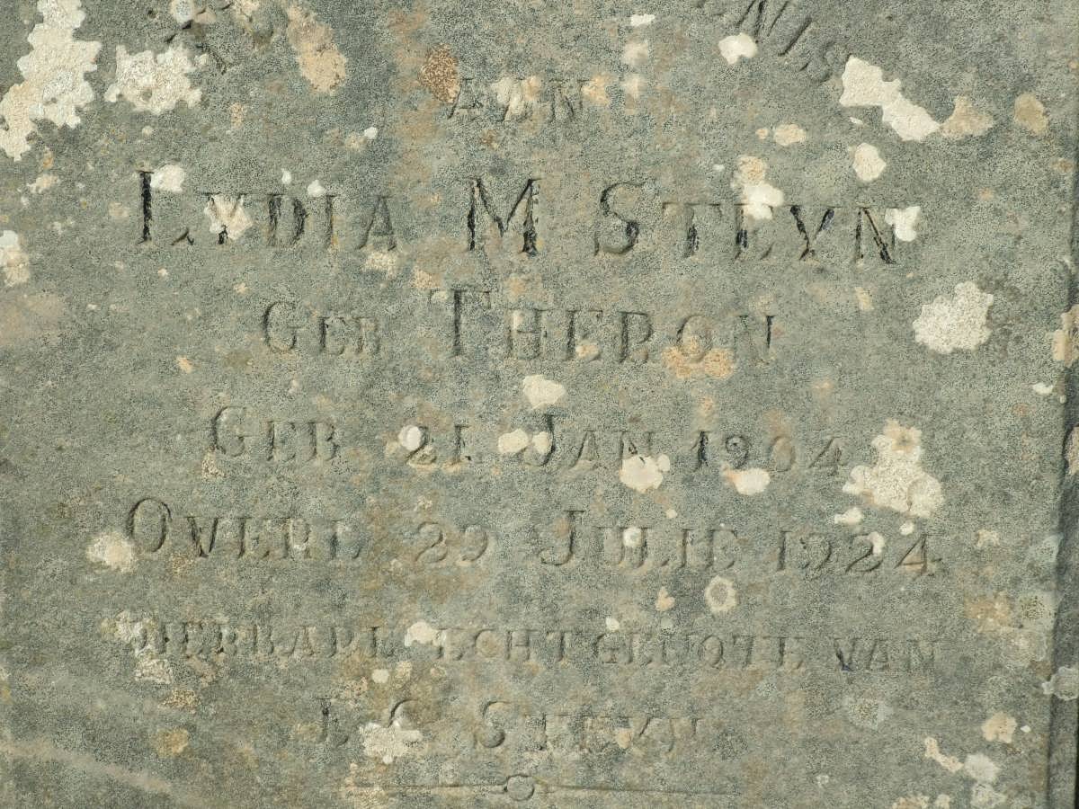 STEYN Lydia M. nee THERON 1904-1924