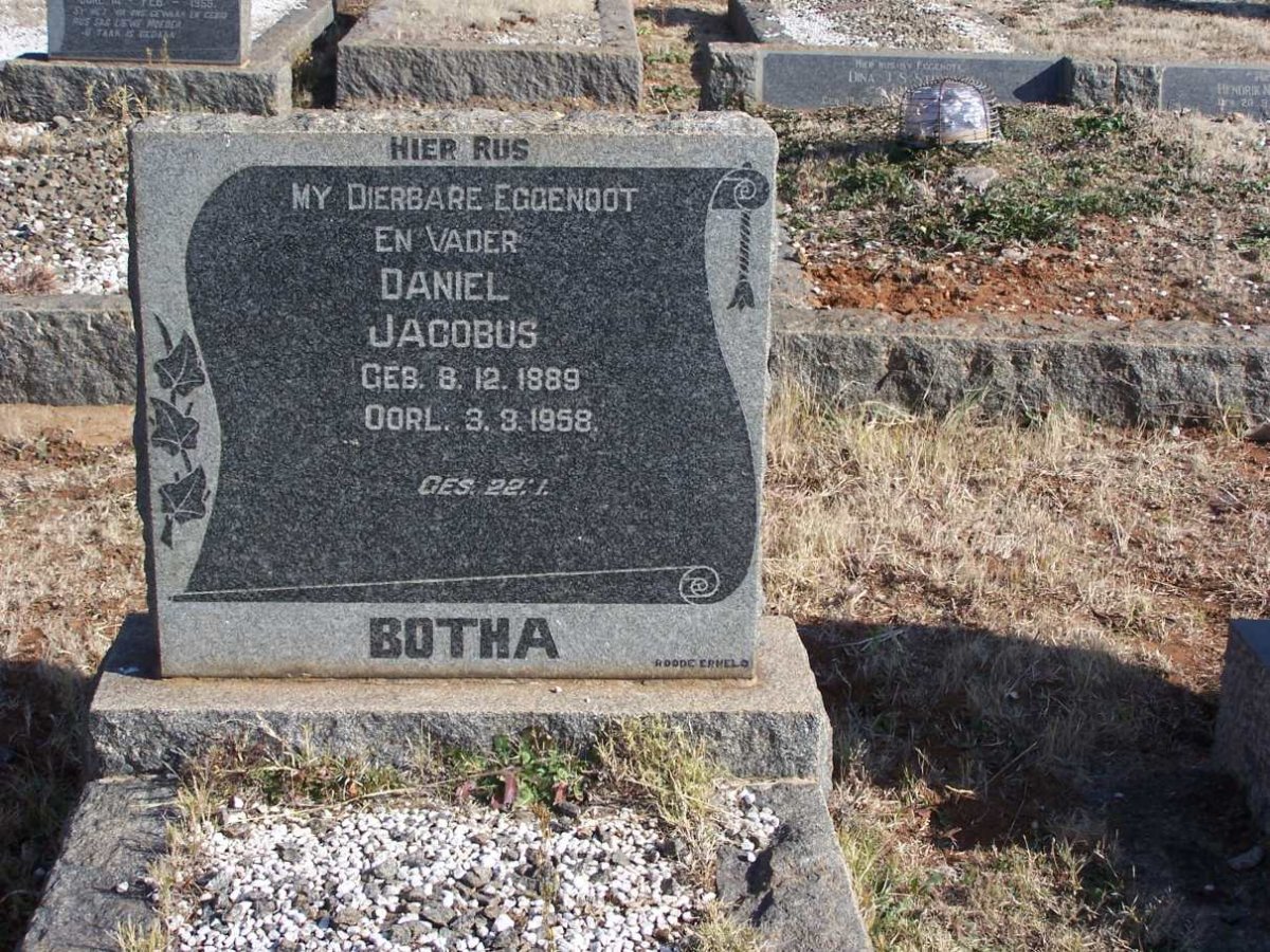 BOTHA Daniel Jacobus 1889-1958