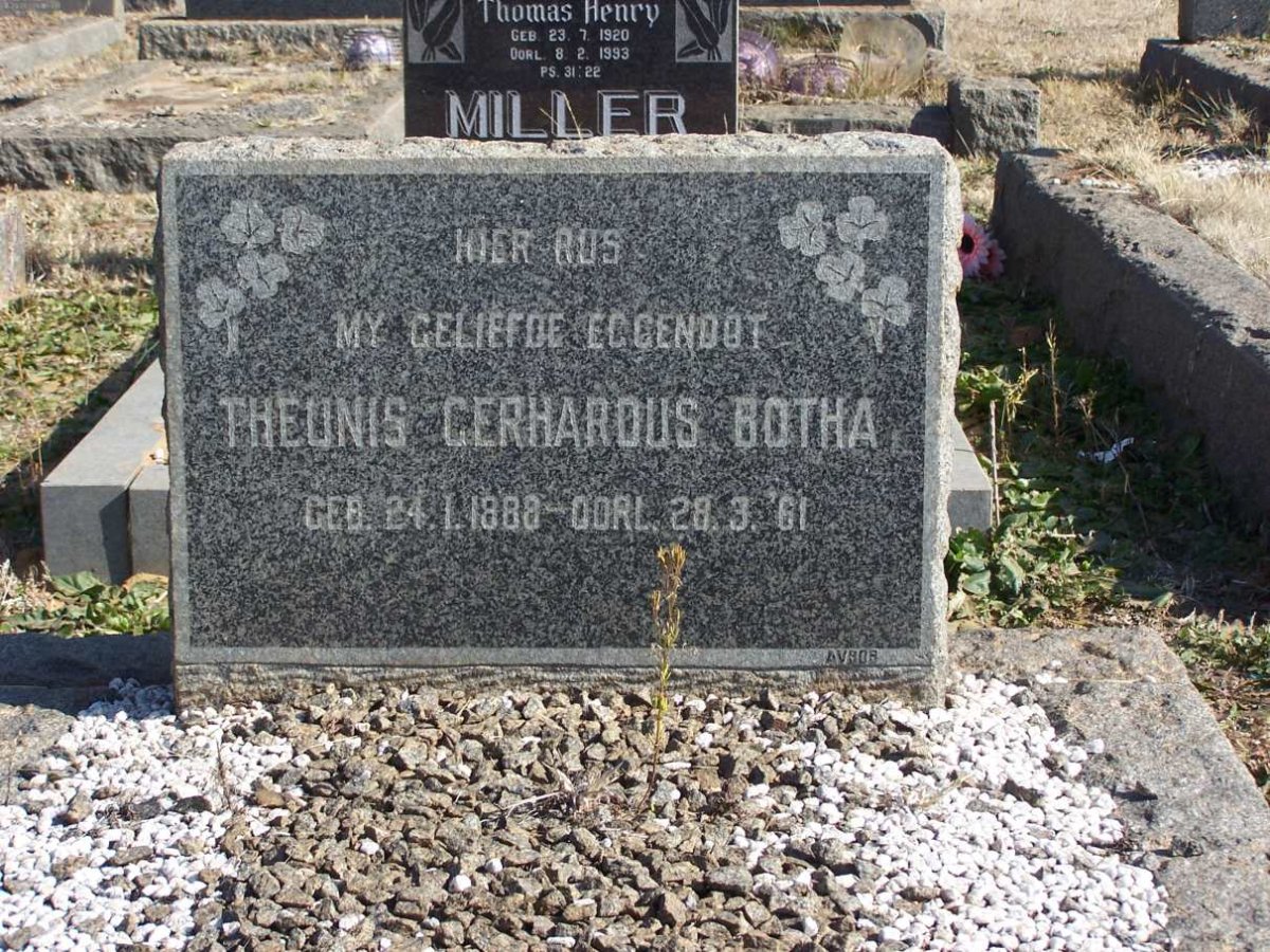 BOTHA Theunis Gerhardus 1889-1961