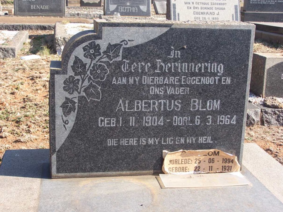 BLOM Albertus 1904-1964 :: BLOM C.J. 1931-1994
