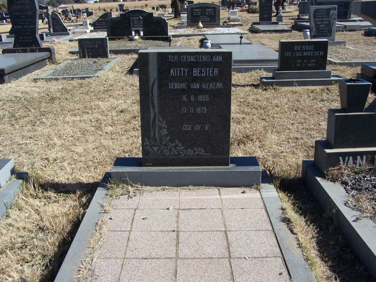 BESTER Kitty nee VAN NIEKERK 1905-1979
