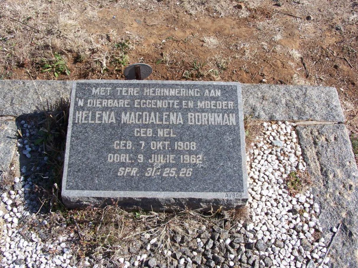 BORNMAN Helena Magdalena nee NEL 1908-1962