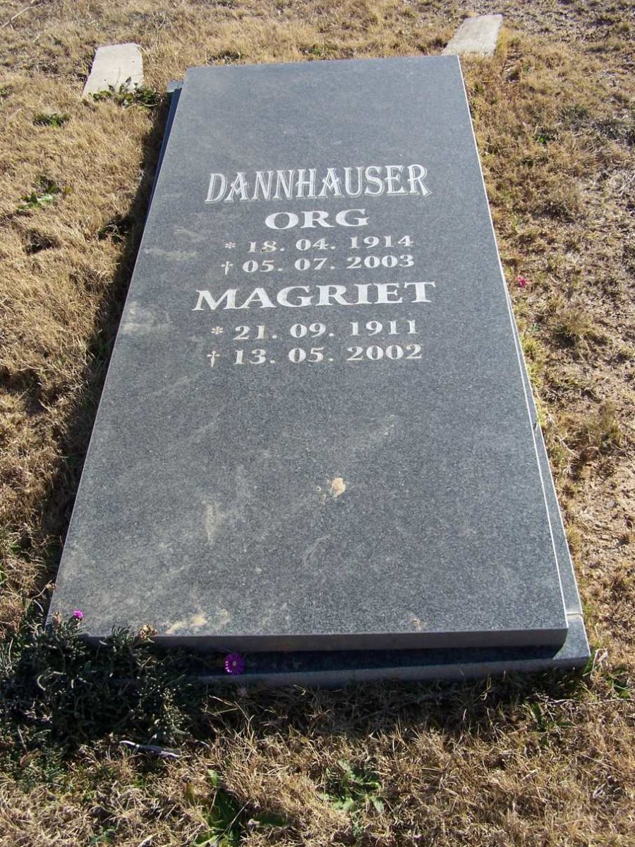 DANNHAUSER Org 1914-2003 &amp; Magriet 1911-2002