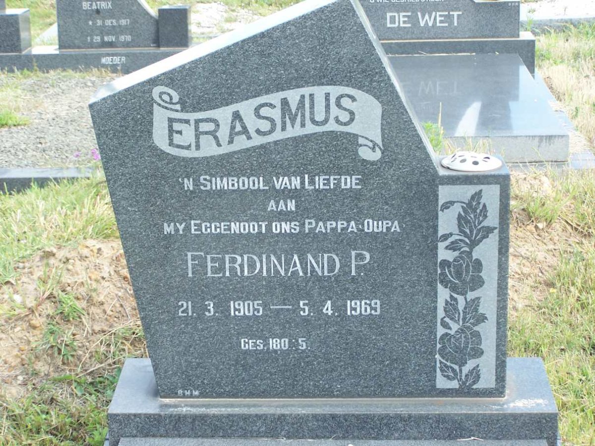 ERASMUS Ferdinand P. 1805-1969