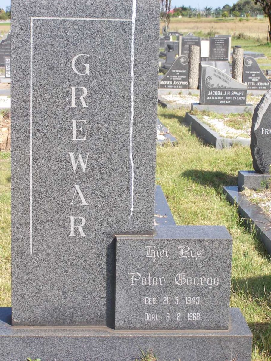 GREWAR Peter George 1943-1968