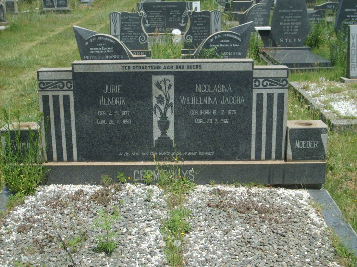 GERMISHUYS Jurie Hendrik 1877-1963 &amp; Nicolasina Wilhelmina Jacoba HORN 1879-1966