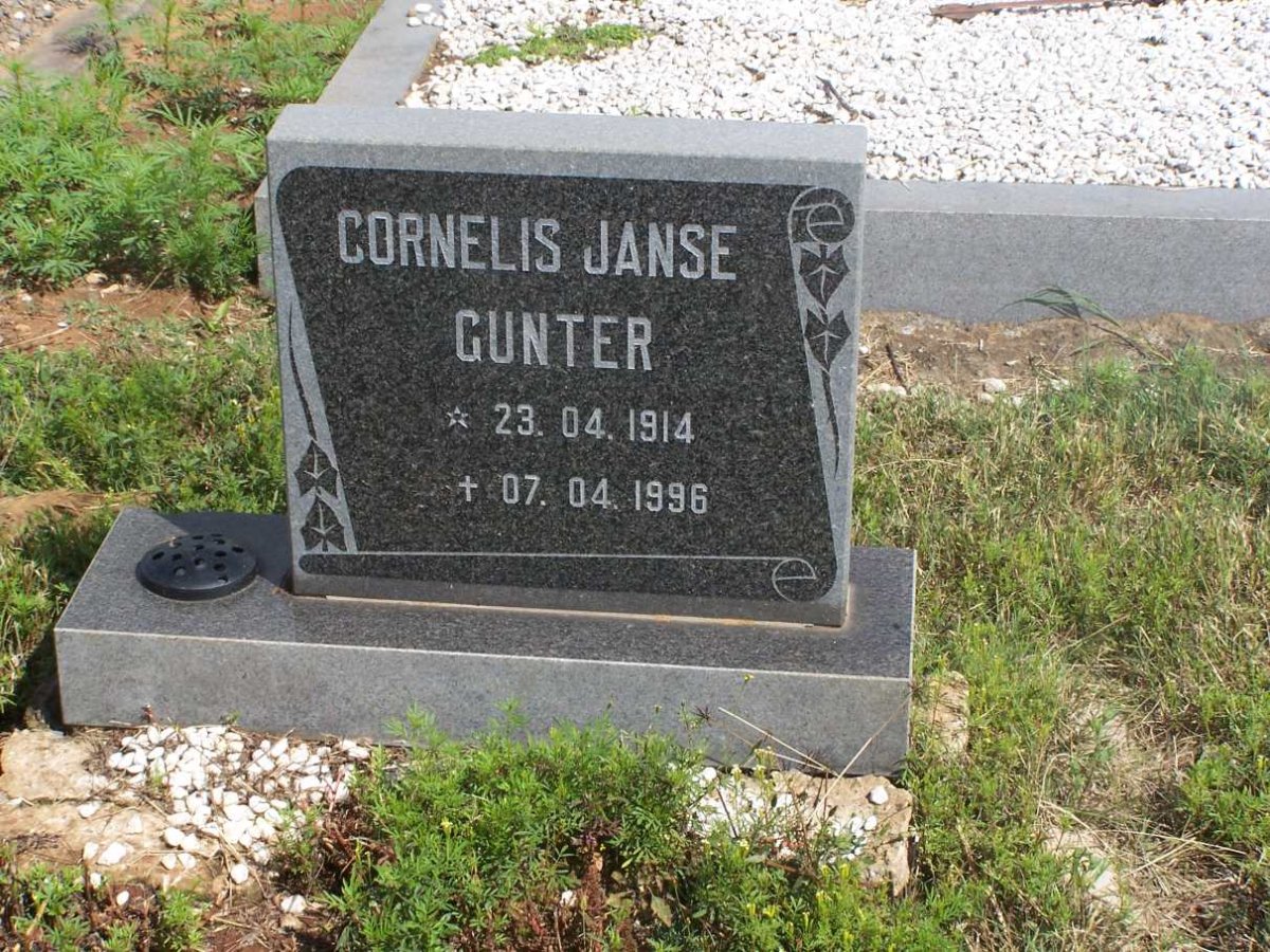 GUNTER Cornelis Janse 1914-1996