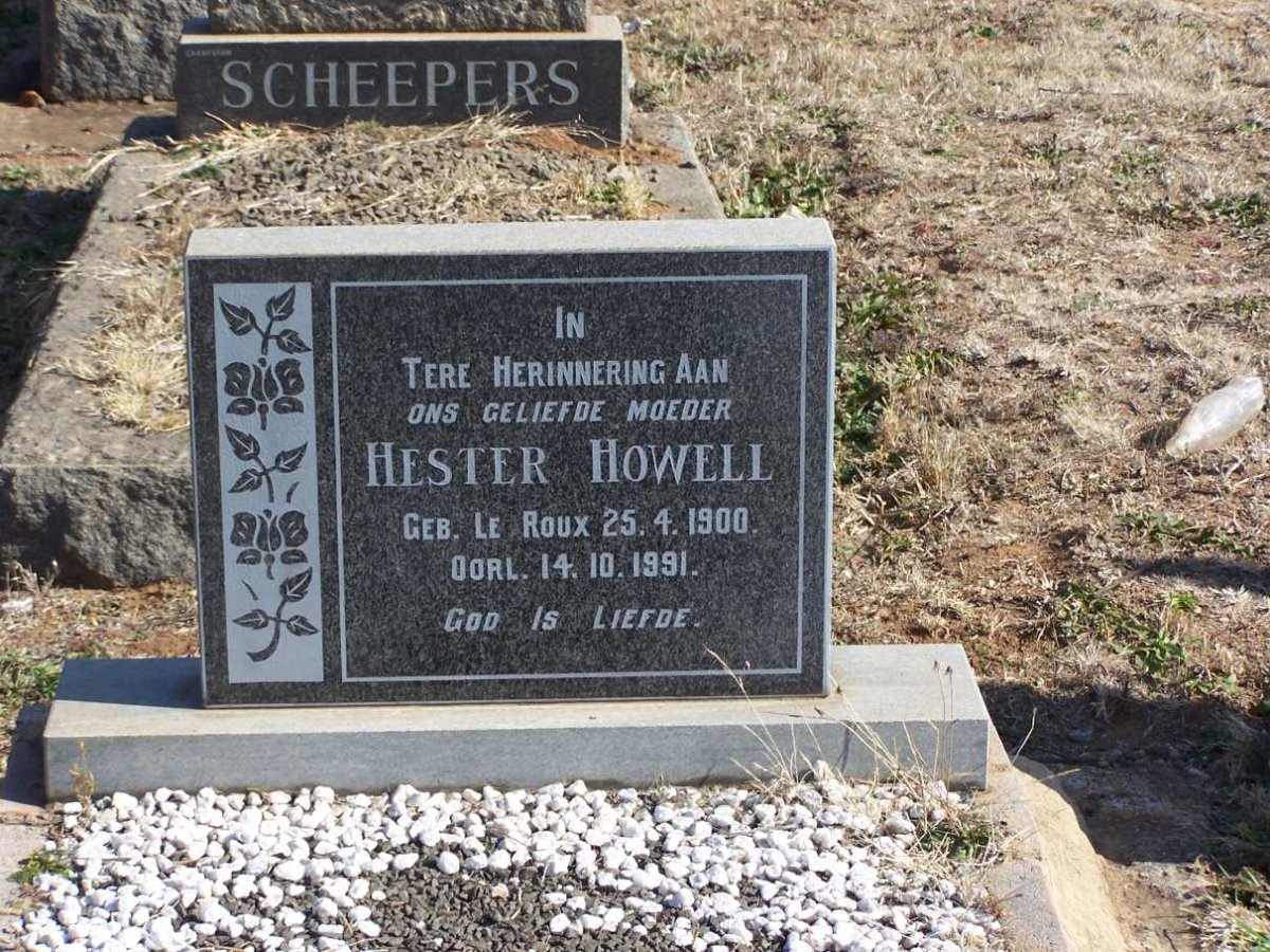 HOWELL Hester nee LE ROUX 1900-1991