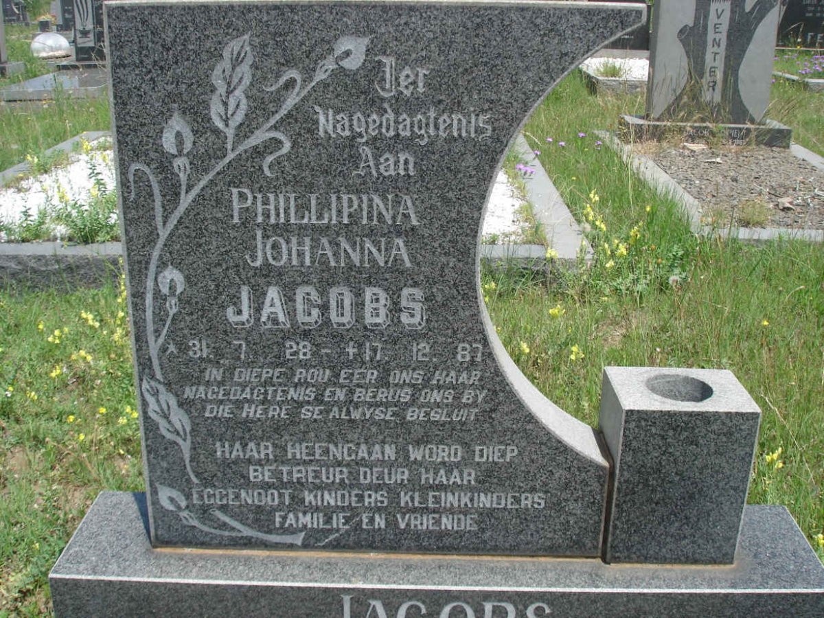 JACOBS Phillipina Johanna 1928-1987