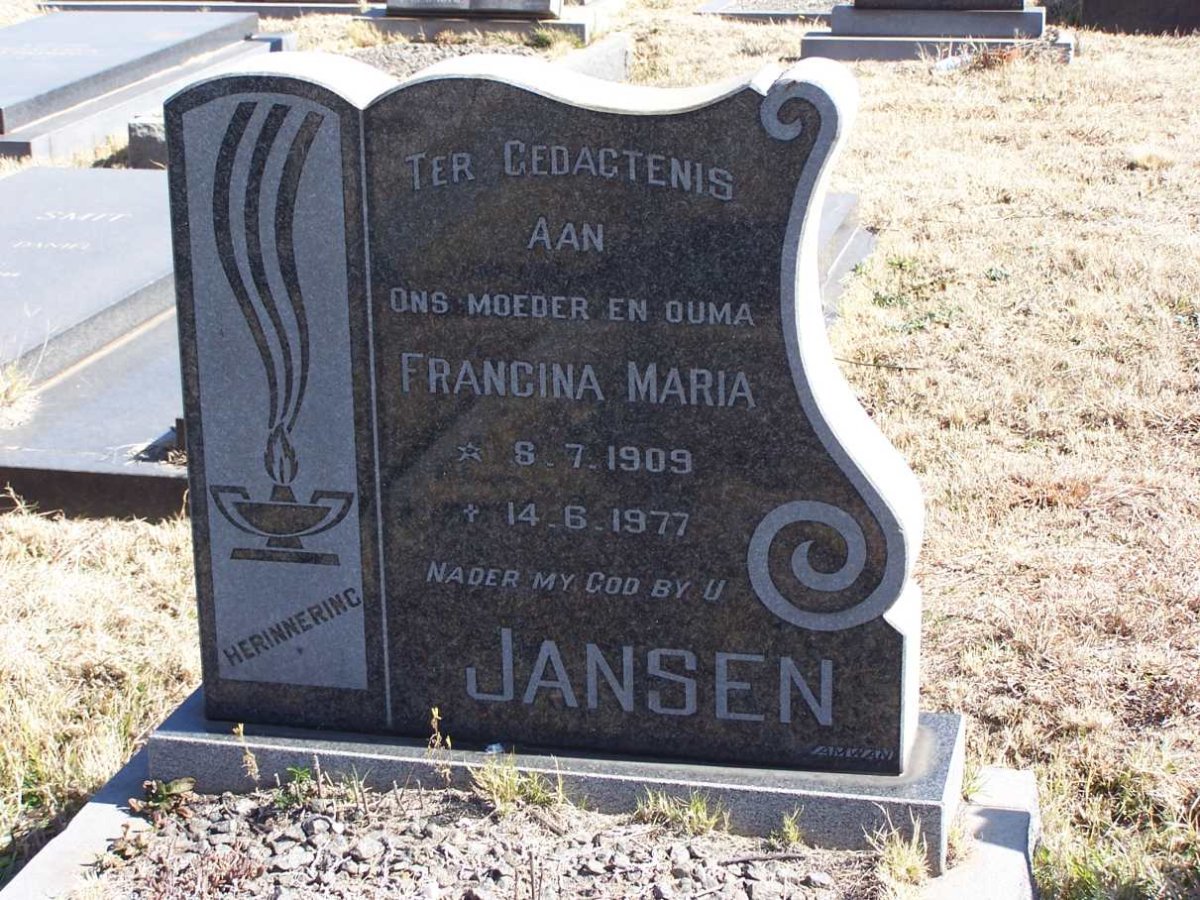 JANSEN Francina Maria 1909-1977