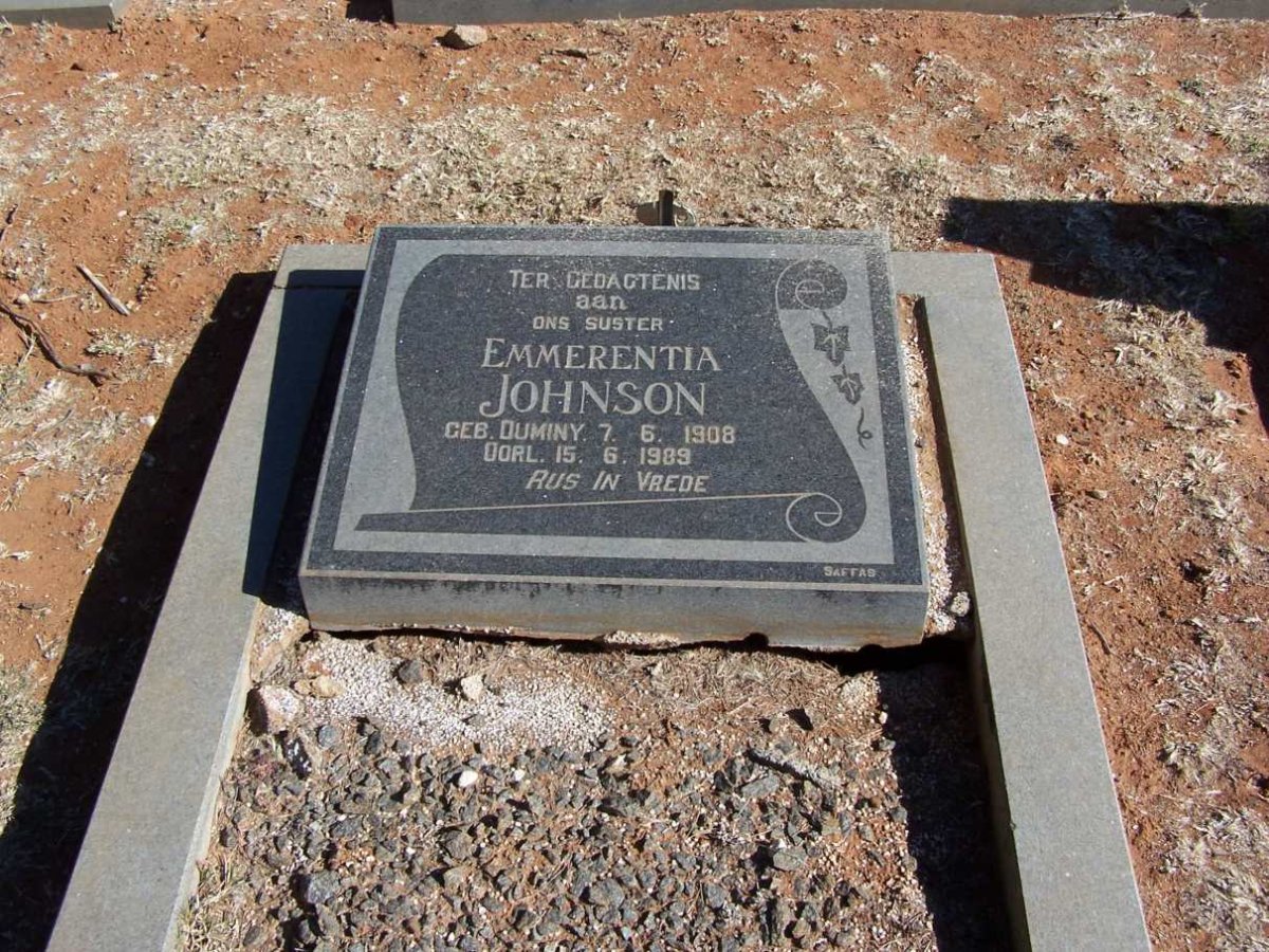 JOHNSON Emmerentia nee DUMINY 1908-1989