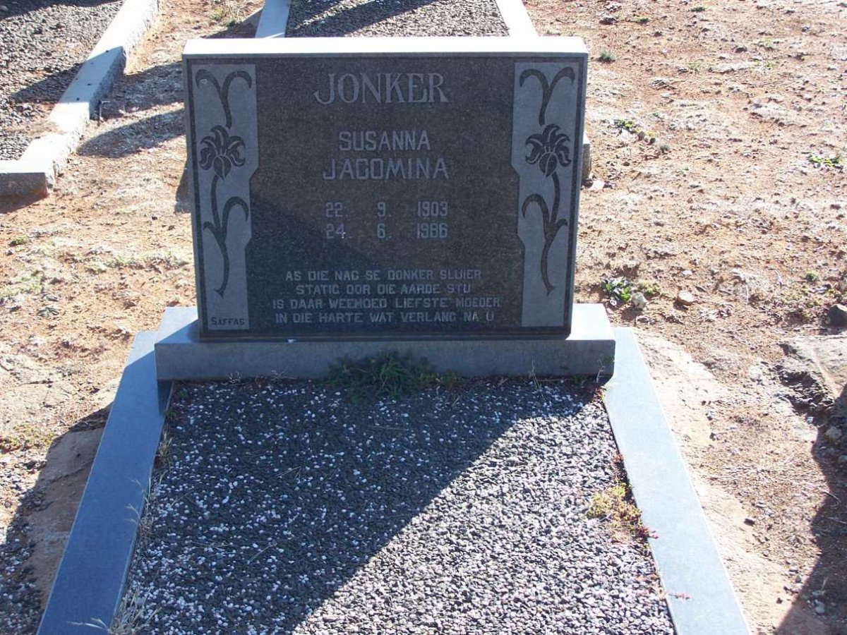 JONKER Susanna Jacomina 1903-1986