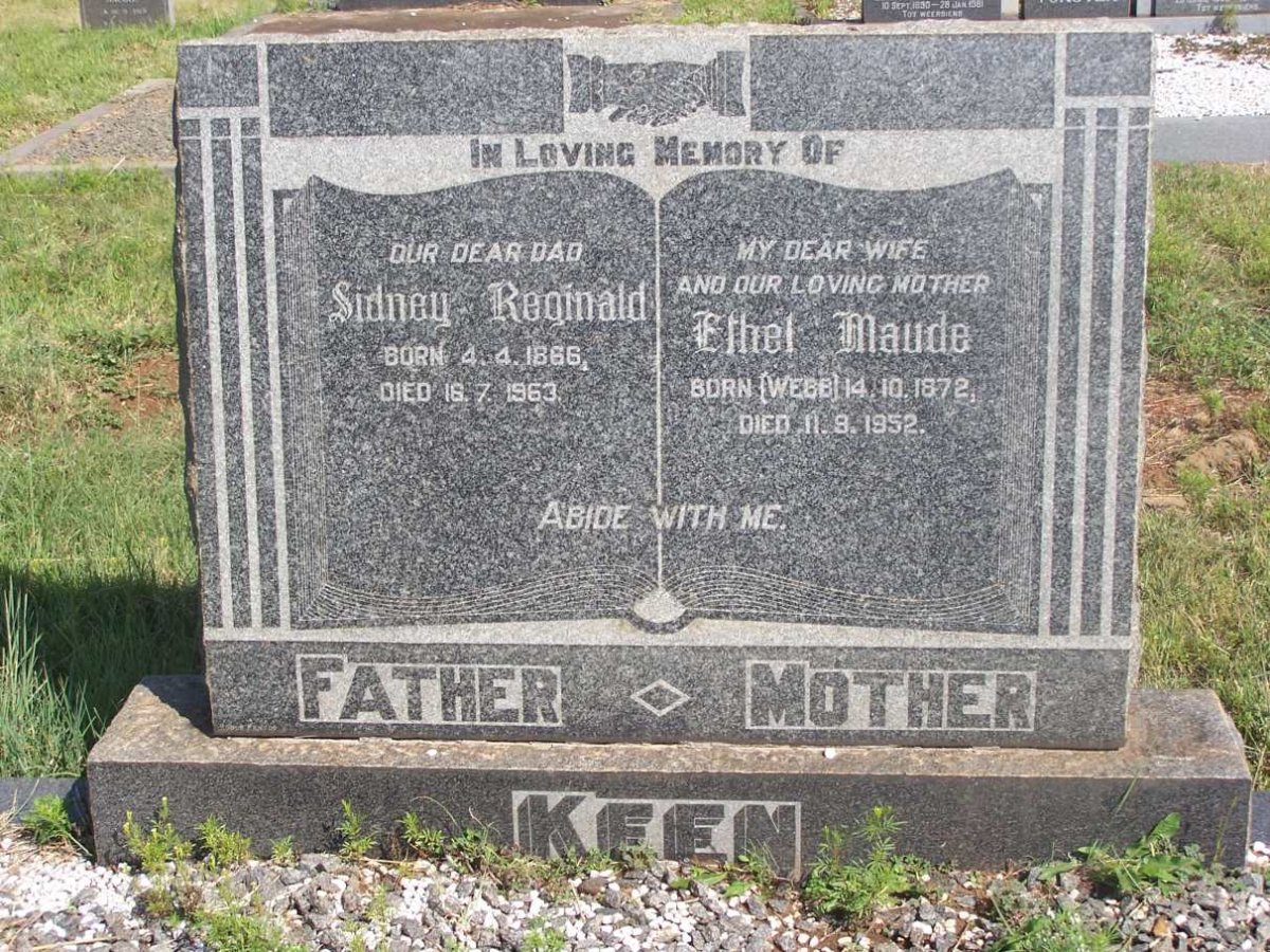 KEEN Sidney Reginald 1866-1963 &amp; Ethel Maude WEBB 1872-1952