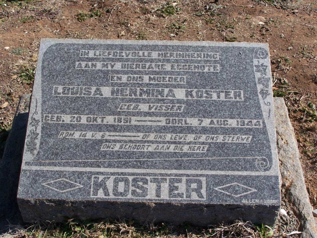 KOSTER Louisa Hermina nee VISSER 1851-1944