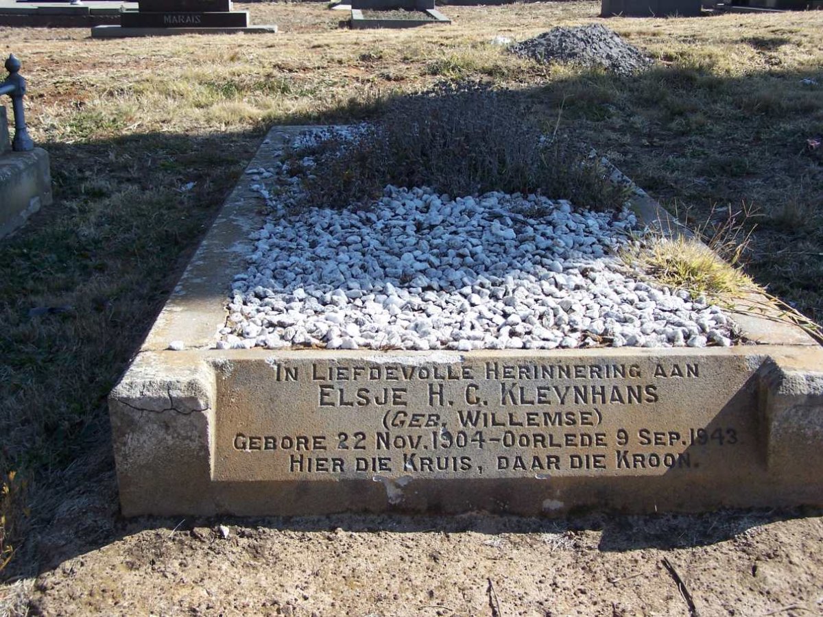 KLEYNHANS Elsje H.G. nee WILLEMSE 1904-1943