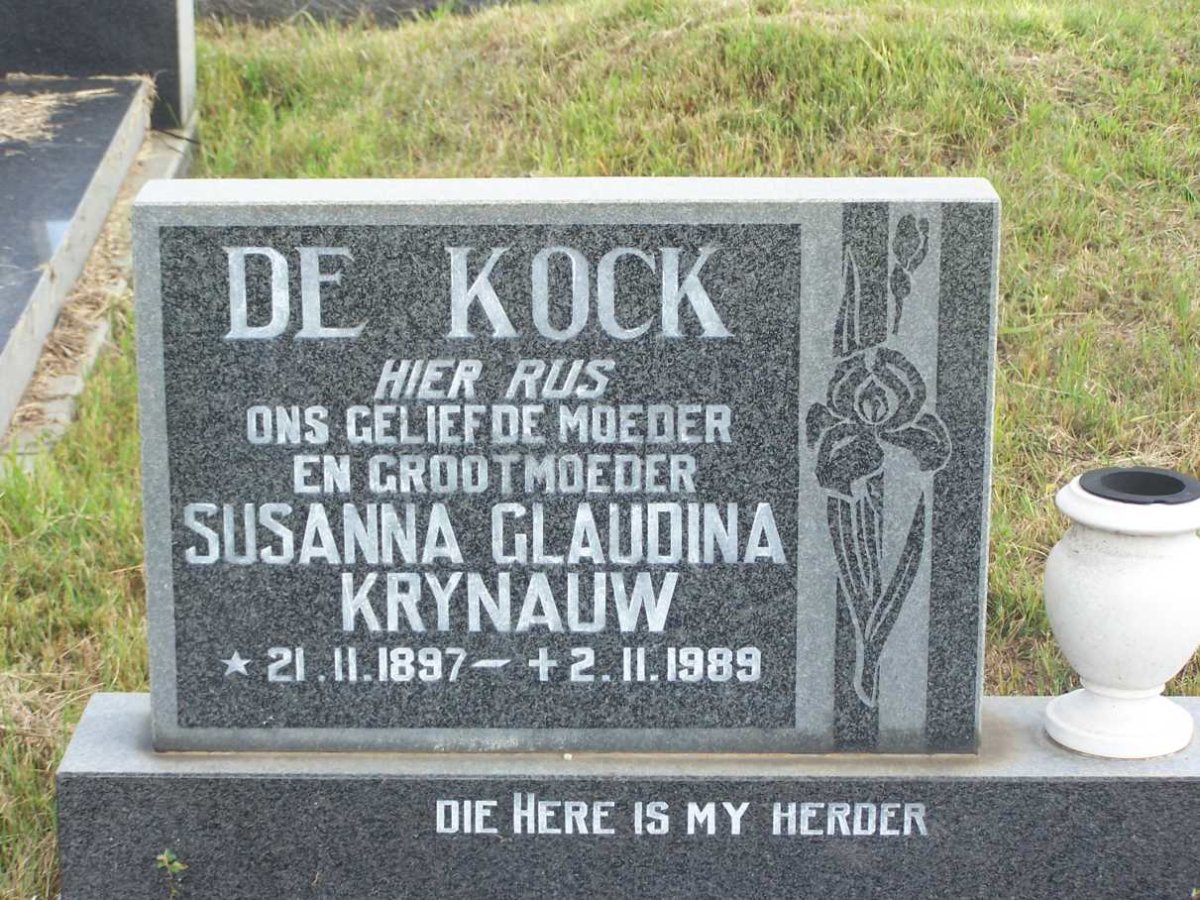 KOCK Susanna Glaudina, de nee KRYNAUW 1897-1989