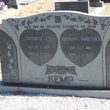 KEMP Jacobus J.N. 1927-1972 &amp; Johanna Dorethea 1906-1972