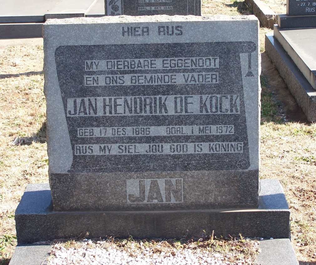 KOCK Jan Hendrik, de 1886-1972