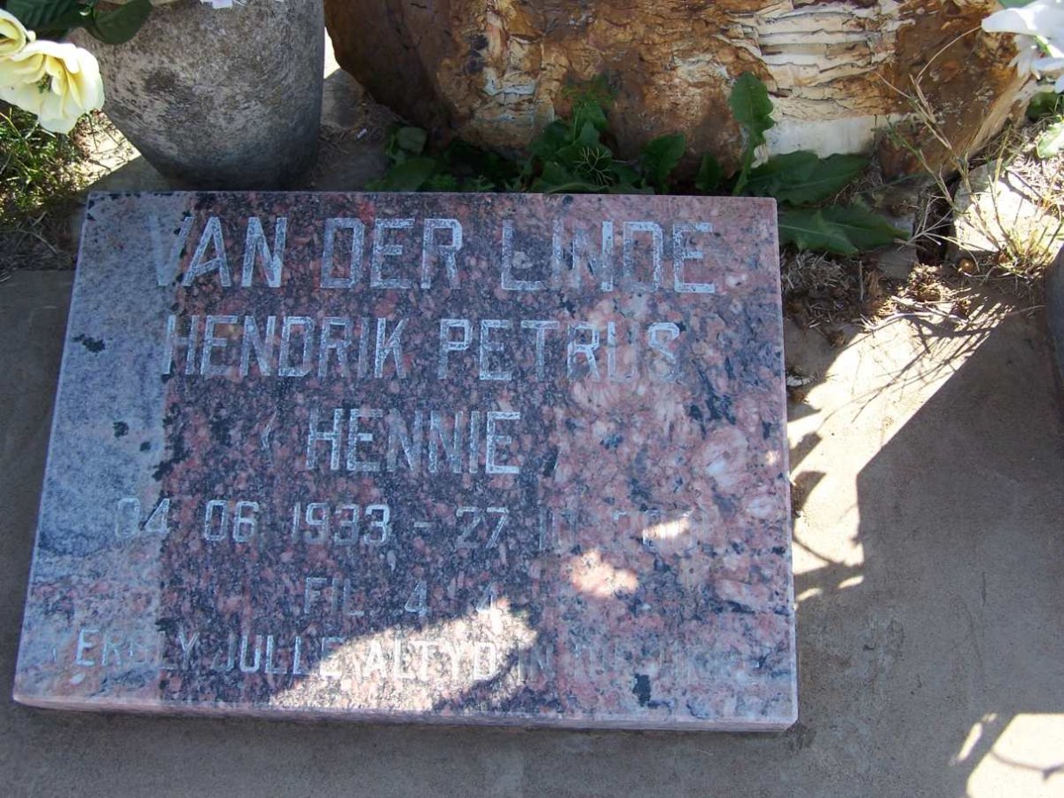 LINDE Hendrik Petrus, van der 1933-2001