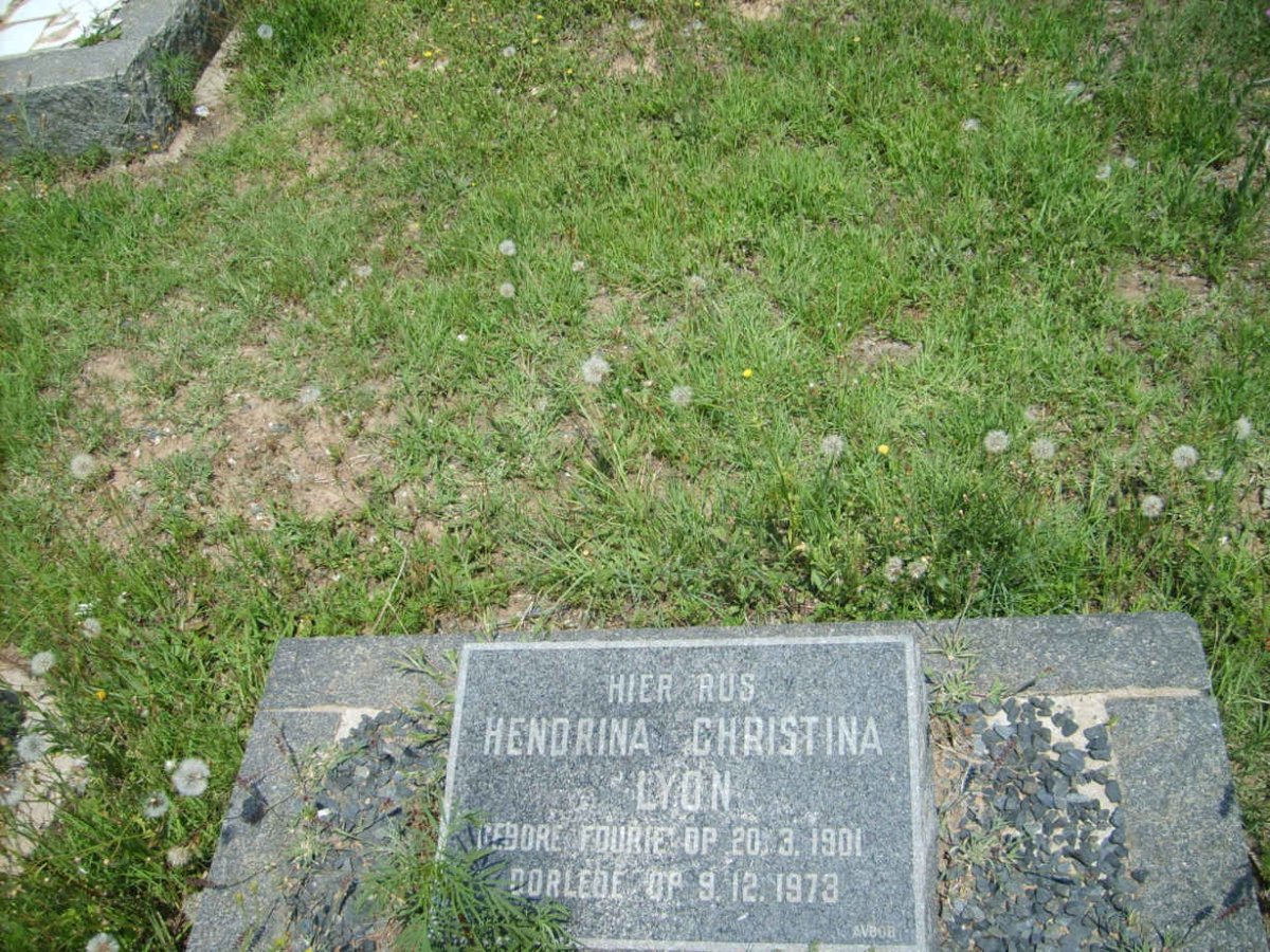 LYON Hendrina Christina nee FOURIE 1901-1973