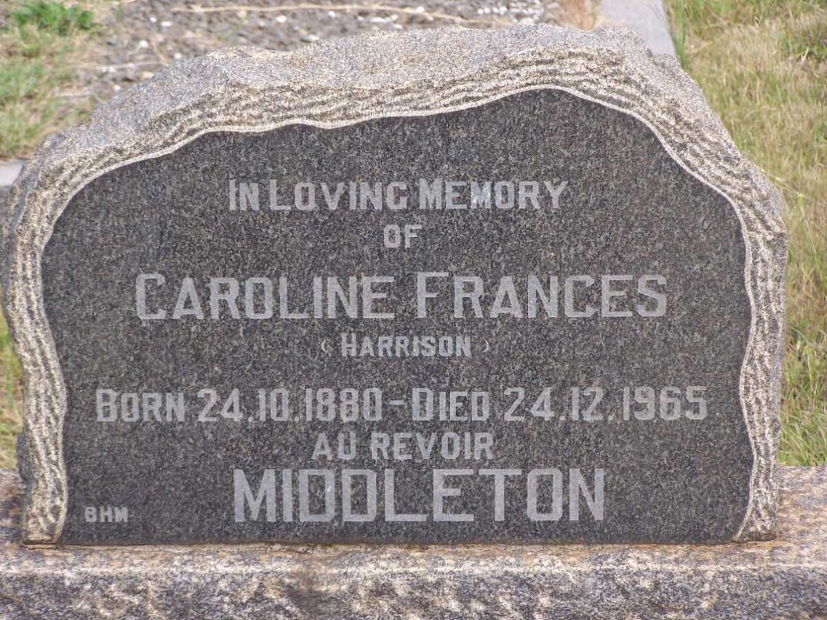 MIDDLETON Caroline Frances nee HARRISON 1880-1965
