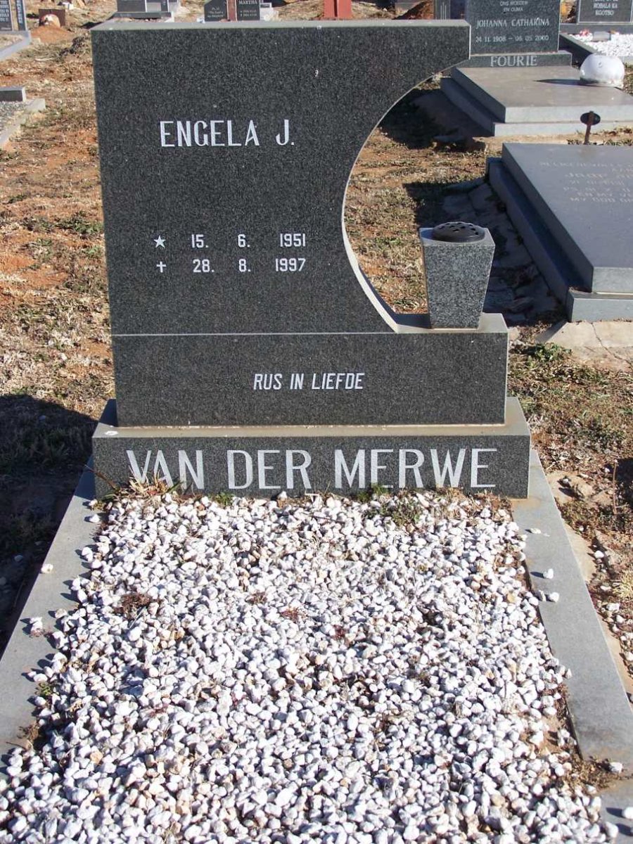 MERWE Engela Johanna, van der 1951-1997