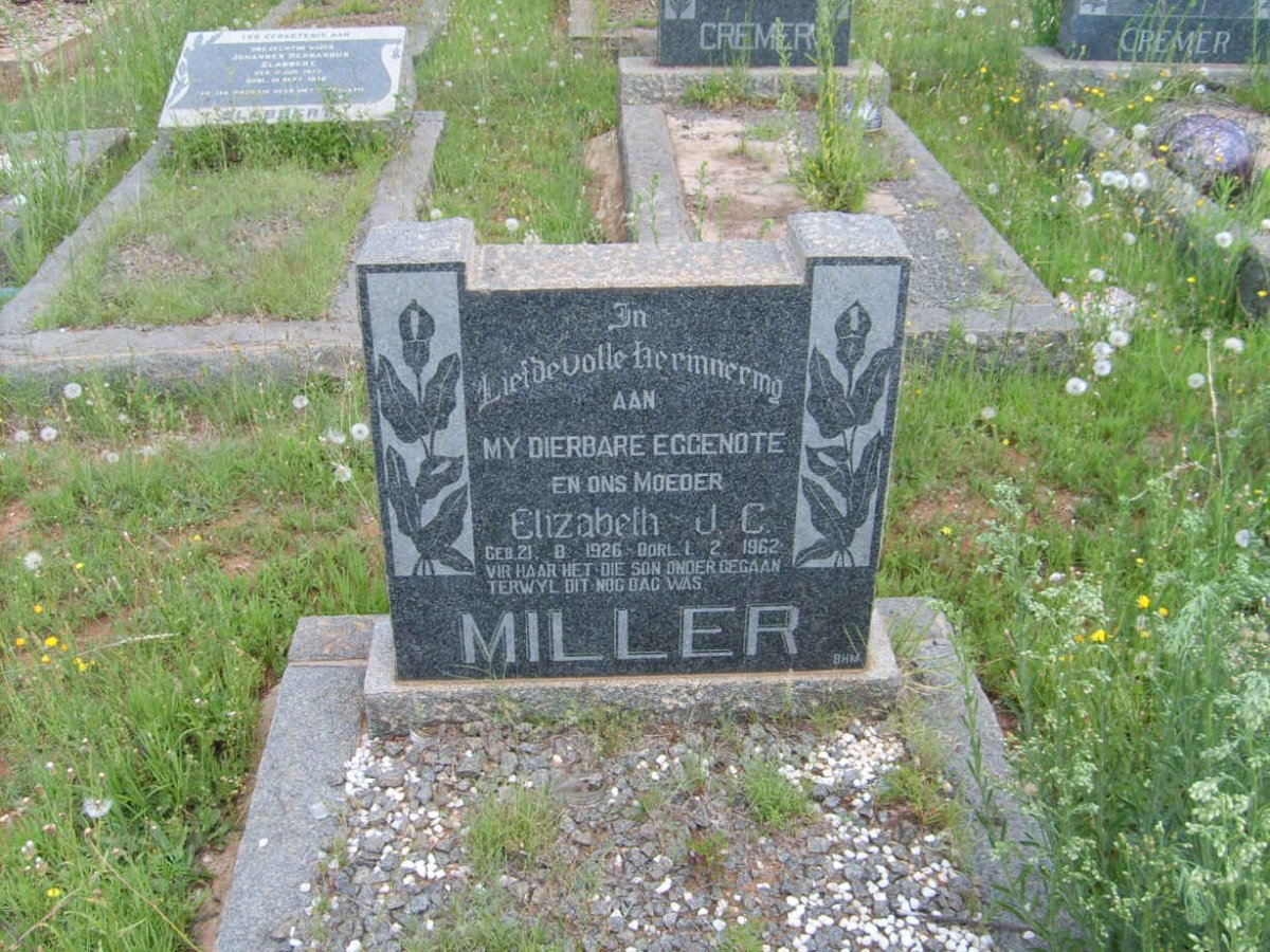 MILLER Elizabeth J.C. 1926-1962
