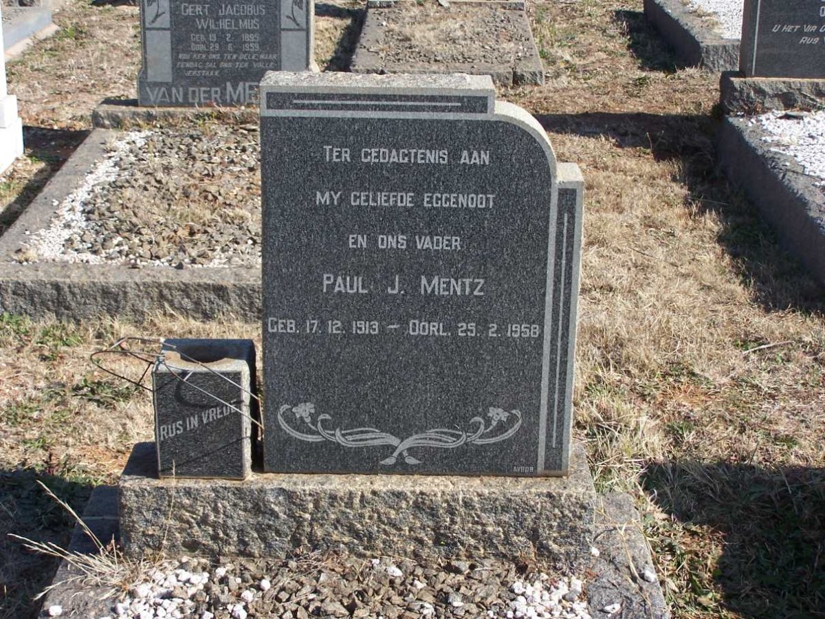 MENTZ Paul J. 1913-1958