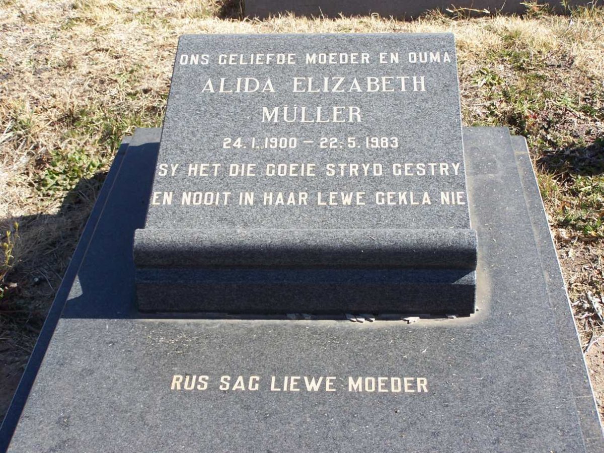 MULLER Alida Elizabeth 1900-1983