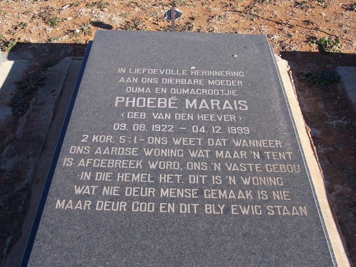 MARAIS Phoebe van den HEEVER 1922-1999