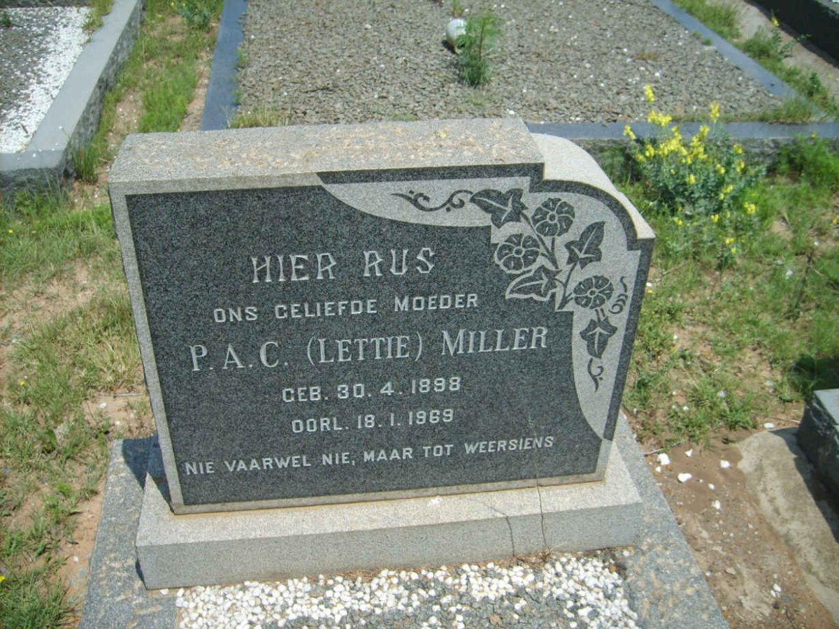 MILLER P.A.C. 1898-1969