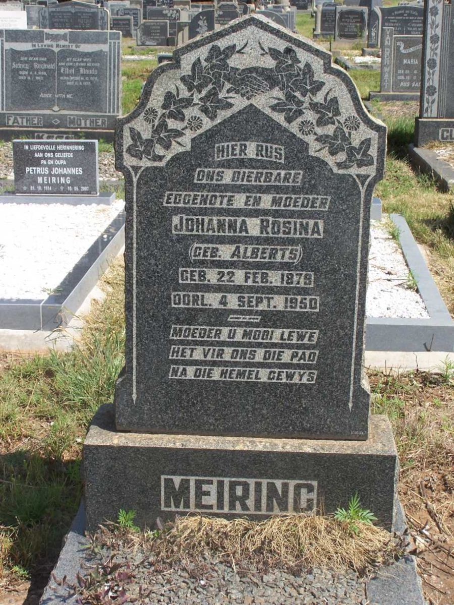 MEIRING Johanna Rosina nee ALBERTS 1879-1950