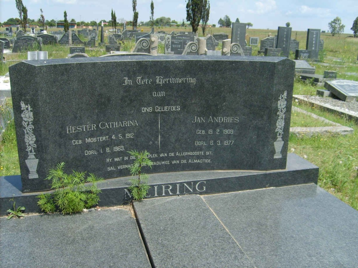 MEIRING Jan Andries 1909-1977 &amp; Hester Catharina MOSTERT 1912-1963