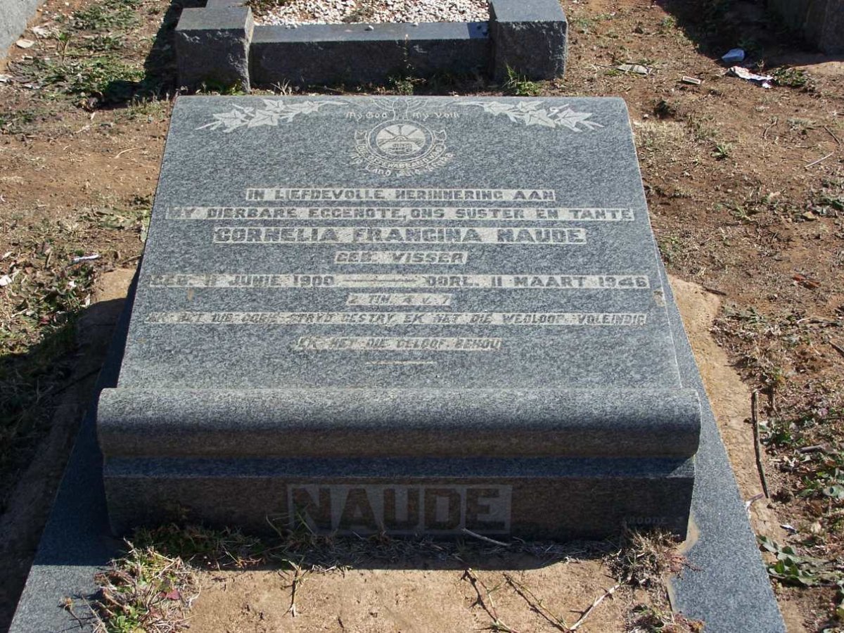 NAUDE Cornelia Francina nee VISSER 1900-1946