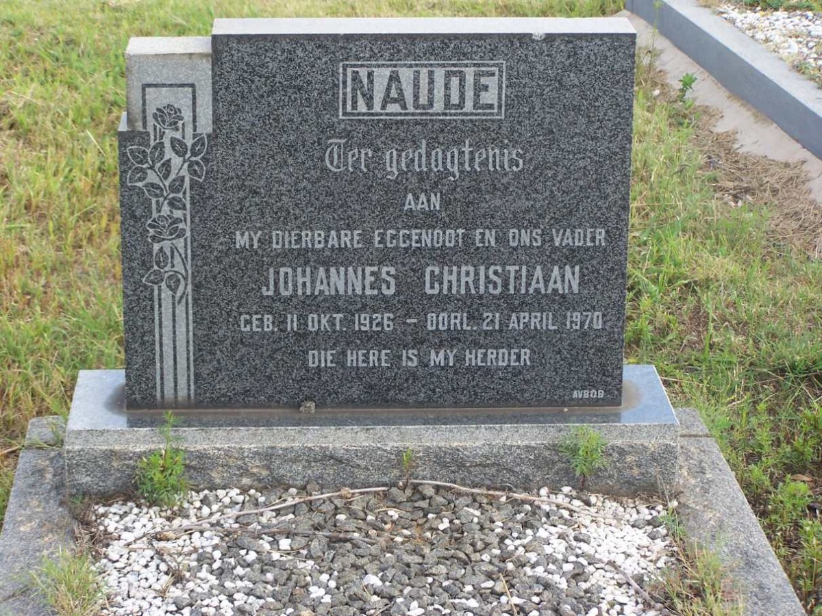NAUDE Johannes Christiaan 1926-1970
