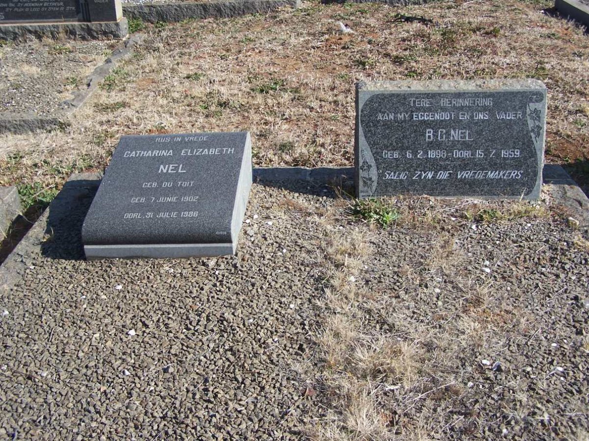 NEL B.G. 1898-1959 &amp; Catharina Elizabeth DU TOIT 1902-1986