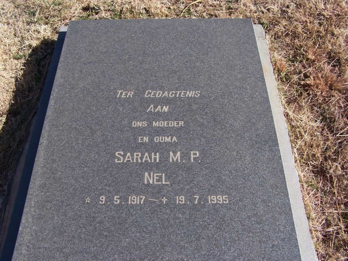 NEL Sarah Maria Petronella nee OOSTHUIZEN 1917-1995