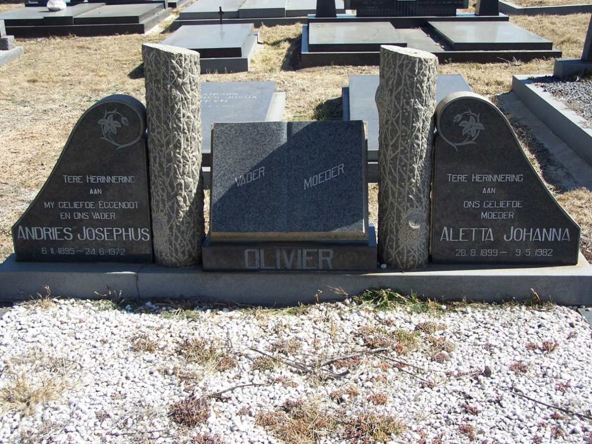 OLIVIER Andries Josephus 1895-1972 &amp; Aletta Johanna 1899-1982