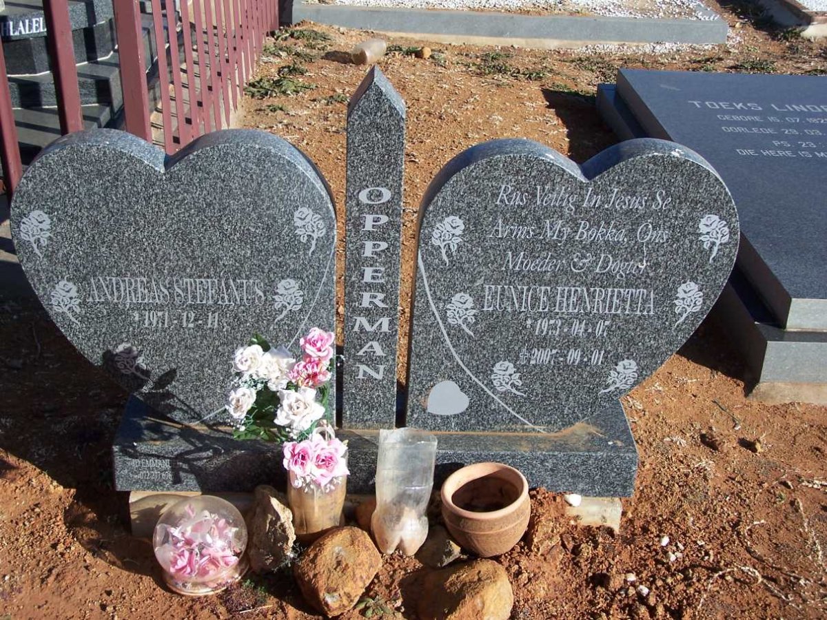 OPPERMAN Andreas Stephanus 1971- &amp; Eunice Hendrietta OOSTHUIZEN 1973-2007