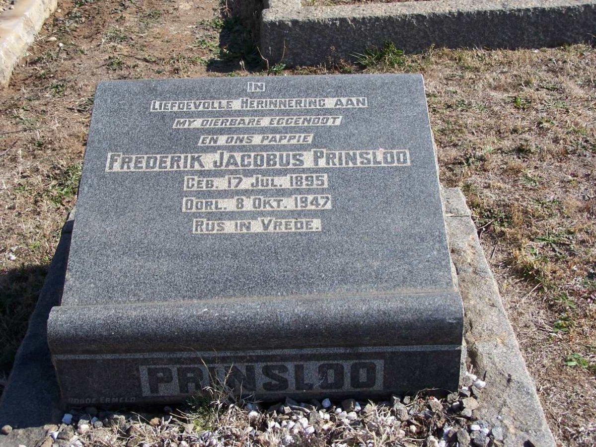 PRINSLOO Frederik Jacobus 1895-1947
