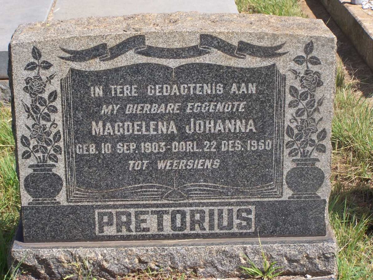 PRETORIUS Magdalena Johanna 1903-1950