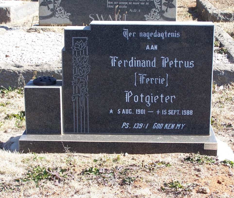 POTGIETER Ferdinand Petrus Steyn 1901-1988
