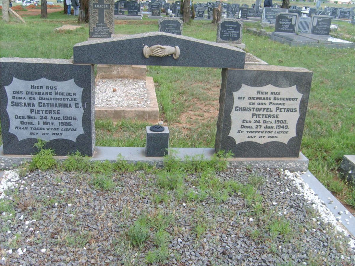 PIETERSE Christoffel Petrus 1903-1949 &amp; Susara Catharina G. NEL 1906-1986