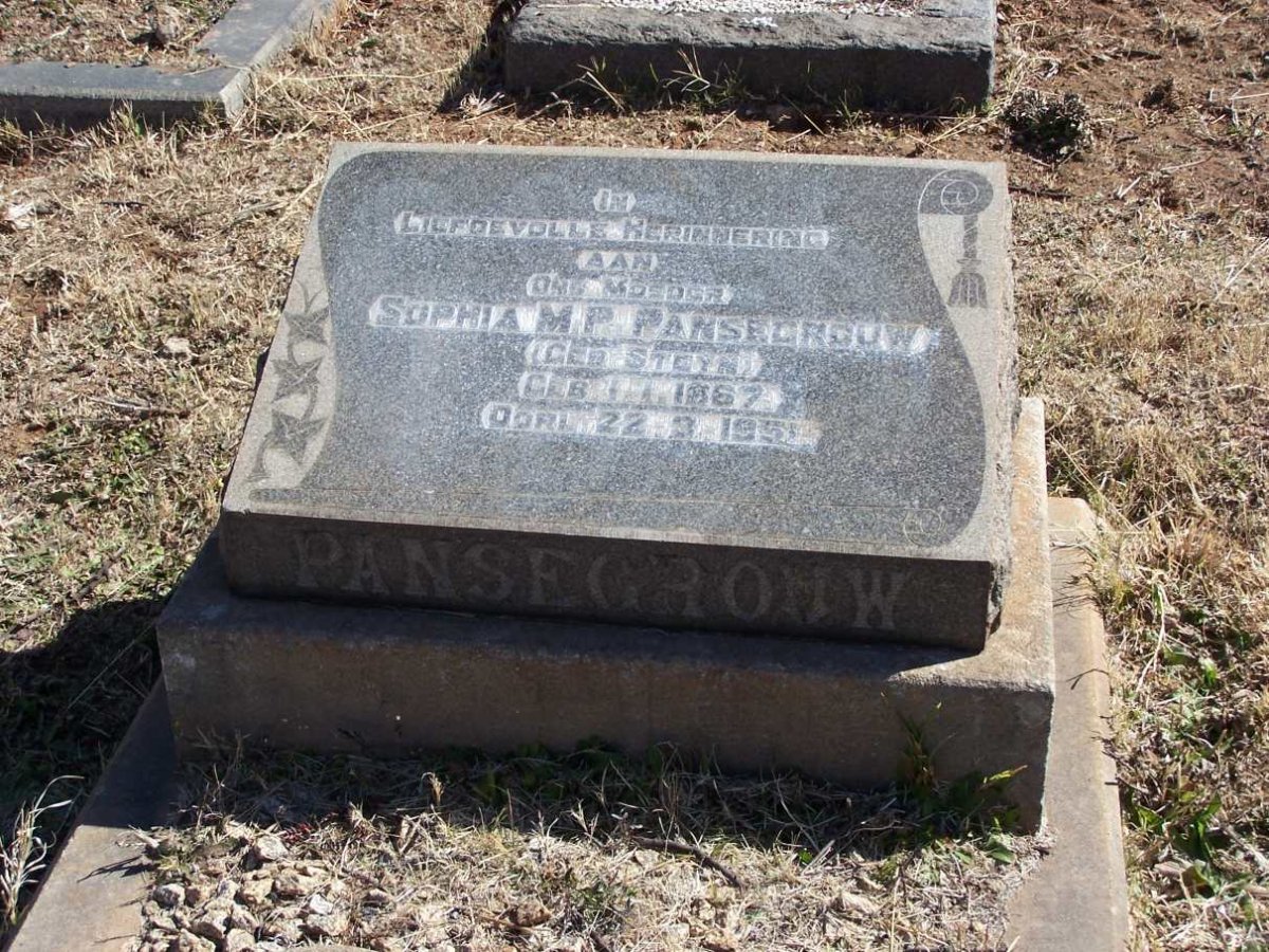 PANSEGROUW Sophia M.P. nee STEYN 1867-195?