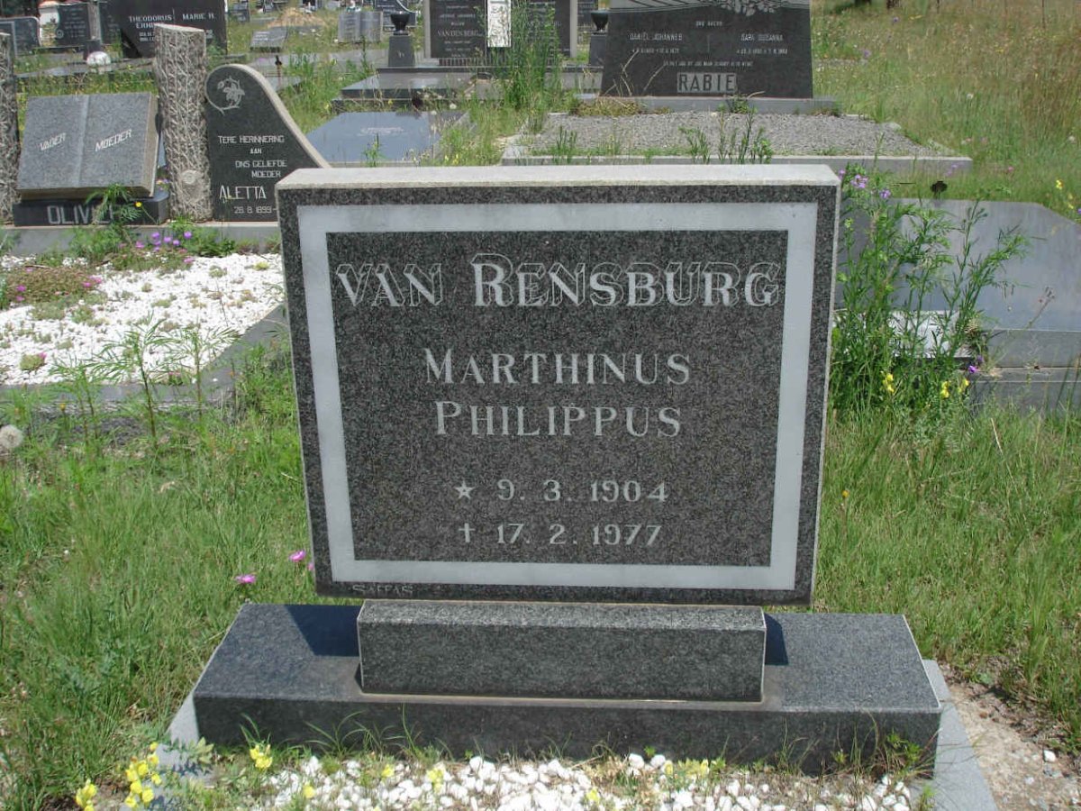RENSBURG Marthinus Philippus, van 1904-1977