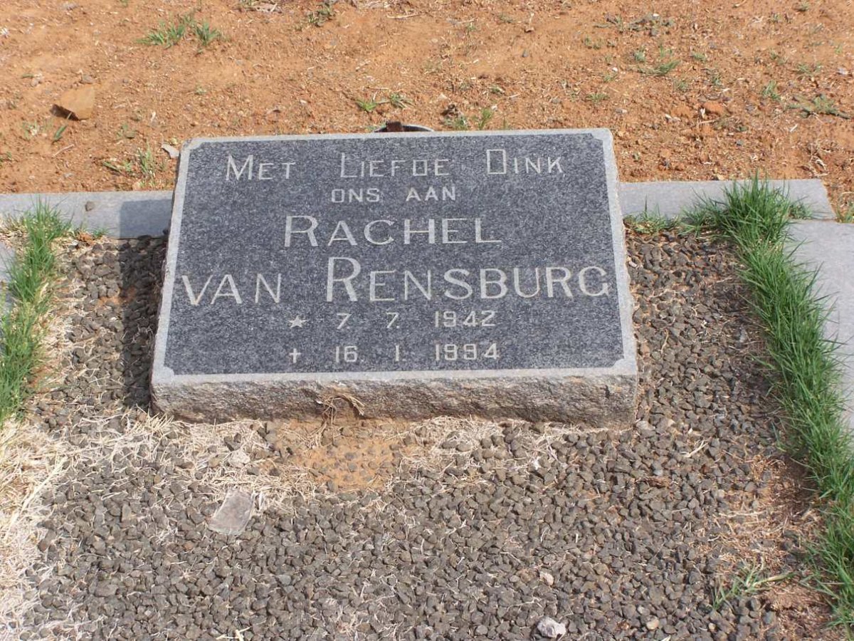 RENSBURG Rachel, van 1942-1994
