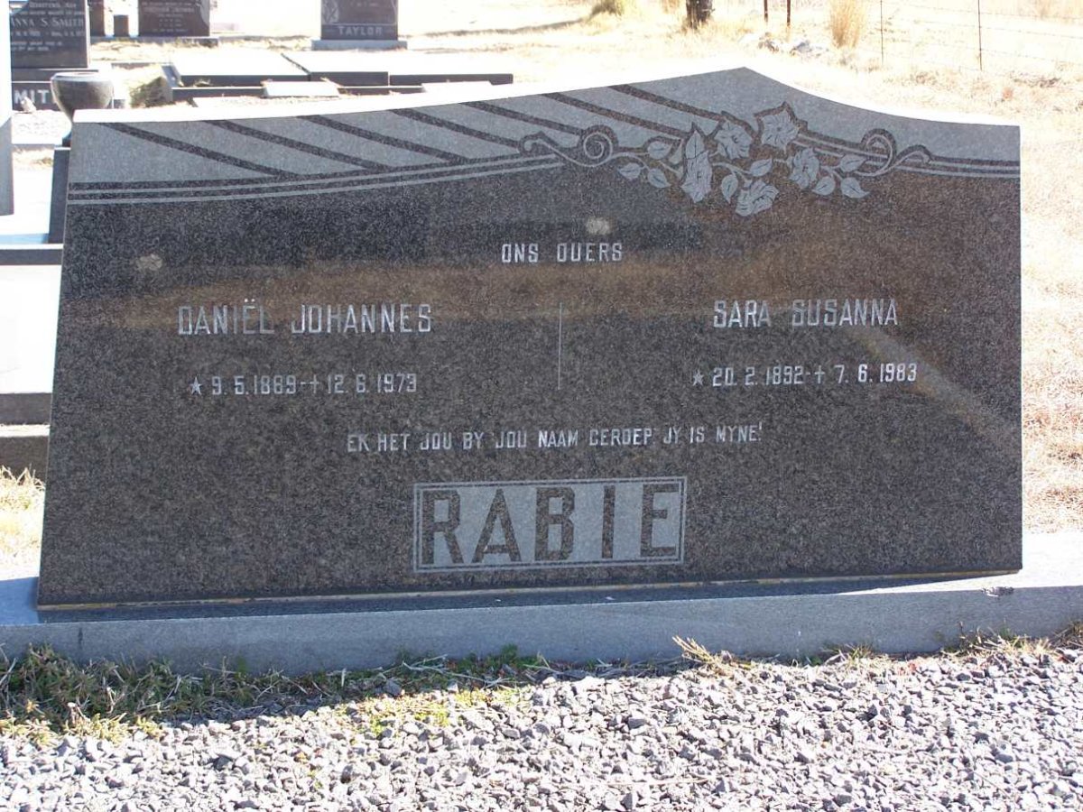 RABIE Daniel Johannes 1889-1973 &amp; Sara Susanna 1892-1983